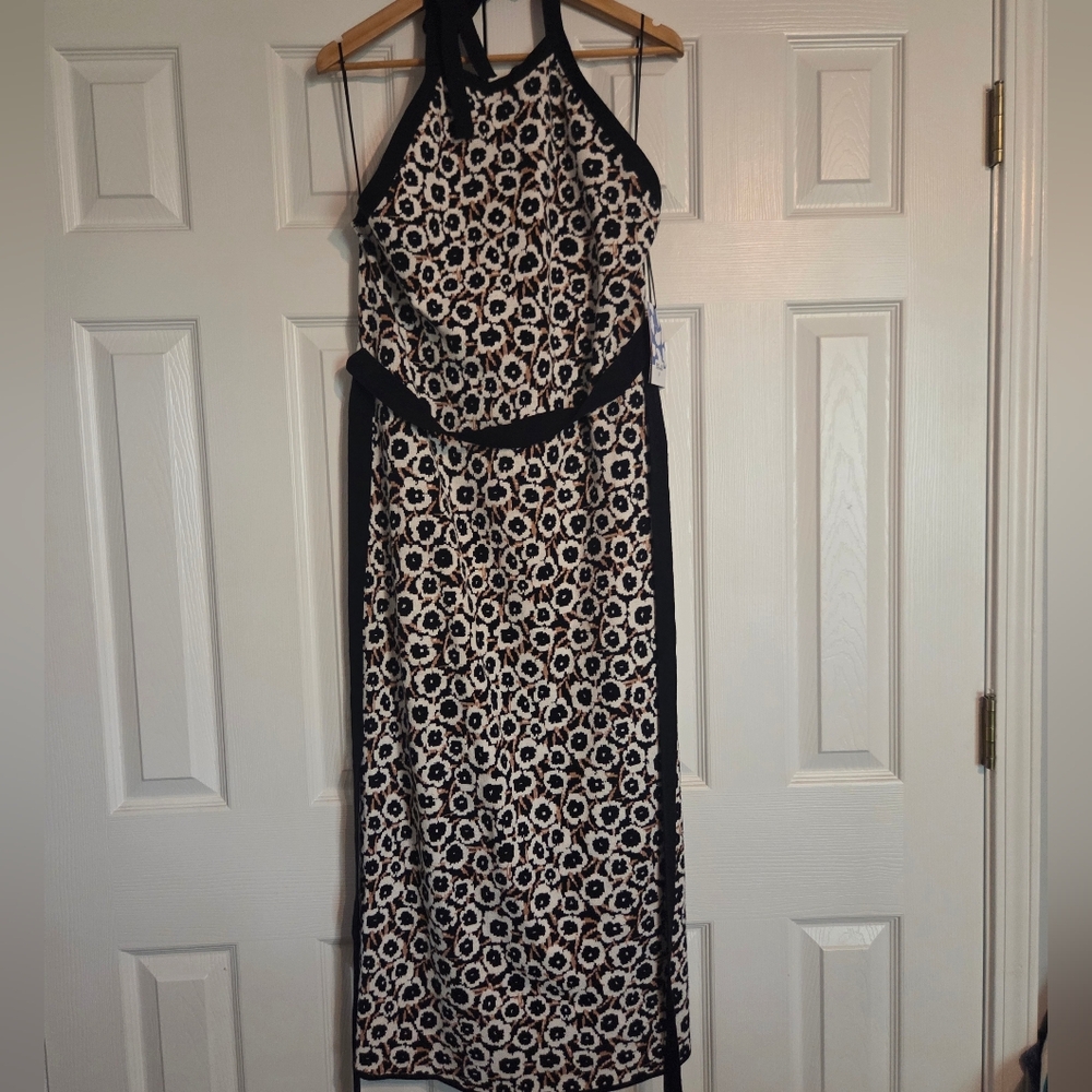 NWT DVF for TARGET Halter Tie Neck Neutral Poppy Sweaterknit Midi Dress 1X